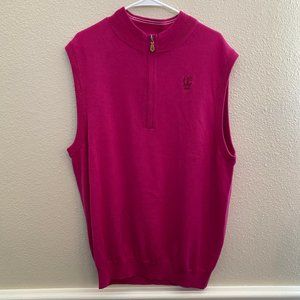 Donald Ross Golf Vest Merino Wool Half Zip NWT